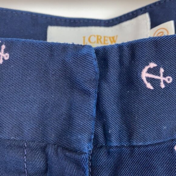 NWT J.Crew 10 Bermuda Chino Shorts Navy Pink Anchors - Picture 11 of 13